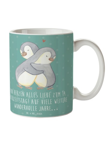 Mr. & Mrs. Panda Keramiktasse 14. Hochzeitstag Elfenbeinhochzeit... in Meeresbrise