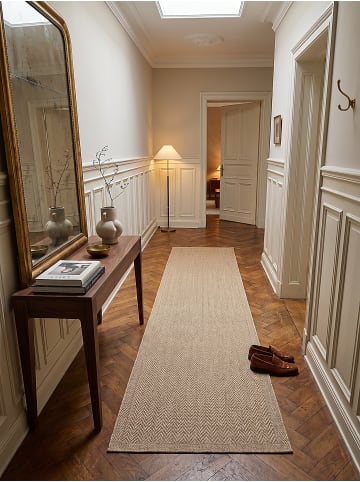 KADIMA DESIGN Teppichläufer Geometrisch flachgewebt pflegeleicht Wohnzimmer Flur in Natur