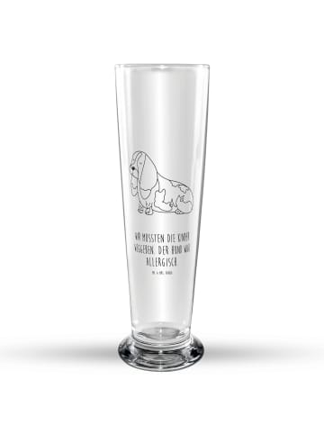 Mr. & Mrs. Panda Bierglas Hund Basset Hound mit Spruch in Transparent