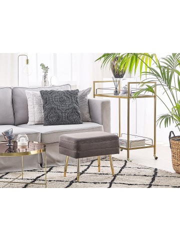 Beliani Hocker ODESSA in Grau/Gold - (W) 49 x (H) 43 x (L) 34 cm