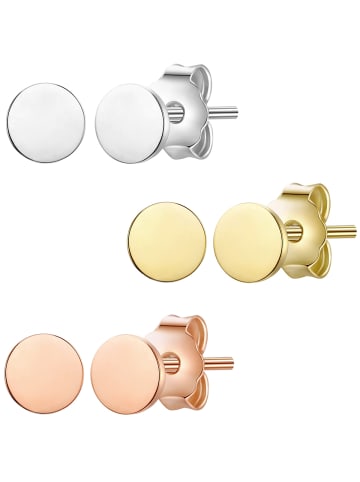 Glanzstücke München Ohrstecker aus Sterling Silber in silber/gelbgold/roségold