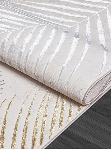KADIMA DESIGN Teppichläufer Floral pflegeleicht Wohnzimmer Schlafzimmer Flur in Creme