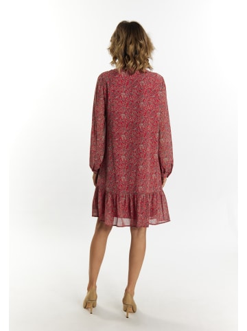 Usha Midikleid Mit Floralem Print in Rot Mehrfarbig