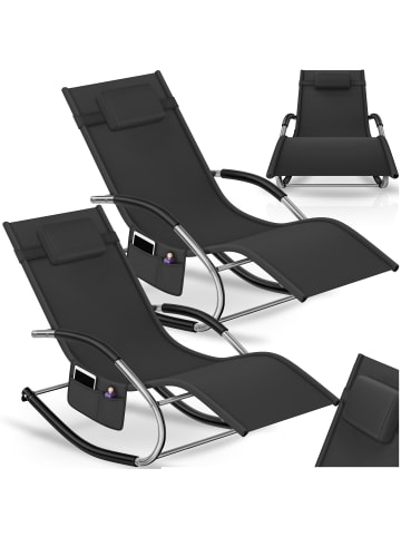 tectake ergonomische Sonnenliege, Belastbarkeit 120 kg, 62 x 146 x 92 cm