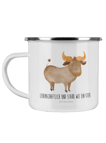 Mr. & Mrs. Panda Teetasse Sternzeichen Stier mit Spruch in Weiß
