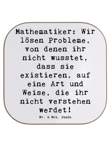Mr. & Mrs. Panda Untersetzer für Gläser Spruch Mathematiker Magi... in Weiß