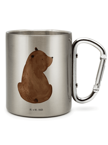 Mr. & Mrs. Panda Thermobecher Bär Schulterblick ohne Spruch in Silber