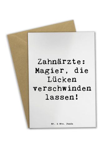 Mr. & Mrs. Panda Grußkarte Spruch Zahnarzt Magier mit Spruch in Weiß