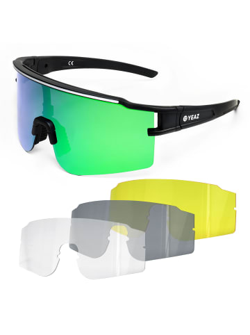 YEAZ SUNTHRILL SET Sport-Sonnenbrille schwarz/grün in schwarz / grün