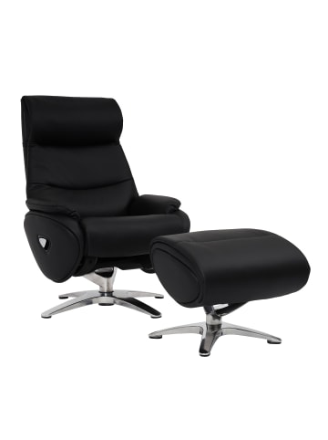 MCW Relaxsessel mit Hocker K98 drehbar, Schwarz