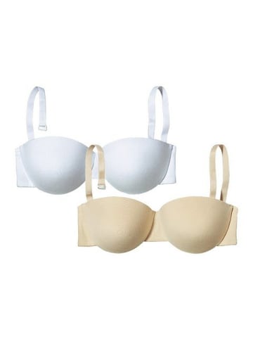 PETITE FLEUR Schalen-BH in caramel+weiß