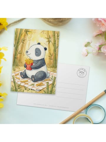 Mr. & Mrs. Panda Grußkarte Panda beflügelt Pommes Design ohne Sp... in Weiß