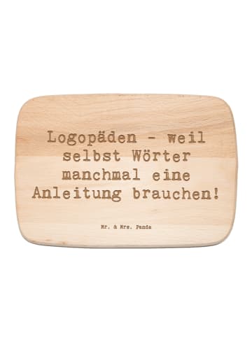 Mr. & Mrs. Panda Schneidbrett Spruch Logopädin Helden mit Spruch in Transparent