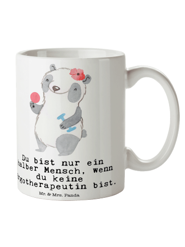 Tasse Ergotherapeutin Herz mit Spruch in Weiß