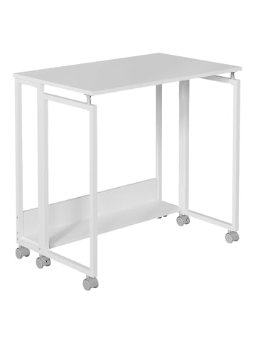 relaxdays Schreibtisch "klappbar" in Weiß - (B)80 x (H)75 x (T)50 cm
