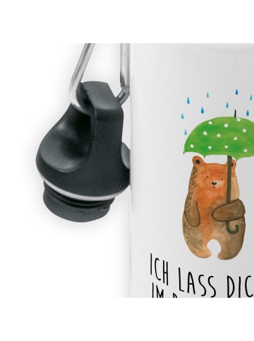 Mr. & Mrs. Panda Trinkflasche Bär Regenschirm mit Spruch in Weiß