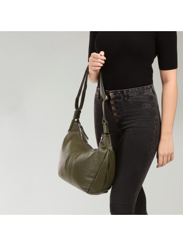 Florence Florence Umhängetasche Leder dunkelgrün, olivgrün ca. 43cm