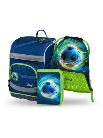 BAAGL 3-tlg. Set: Schulranzen Zippy plus in Blau Fußball