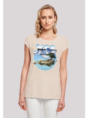 F4NT4STIC Extended Shoulder T-Shirt YES Chrome Island in Whitesand