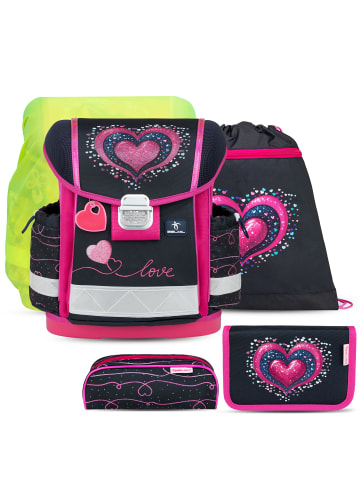Belmil Classy Dark Pinky Schulranzen Set 5 teilig mit extra Regenschutz