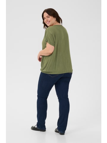 KAFFE curve Kurzarm-Bluse KCami Loose fit in Ivy Green