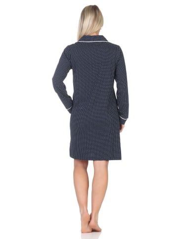 NORMANN Langarm Nachthemd durchknöpfbar Punkte Optik - 87512 in Allover