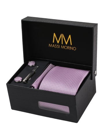 Massi Morino  Krawatten-Set in Lila Kariert