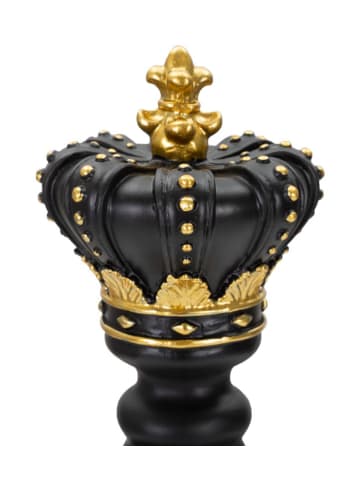 Mauro Ferretti Schachkönig aus schwarzem und goldenem Kunstharz, Ø 13 x 40,5 cm