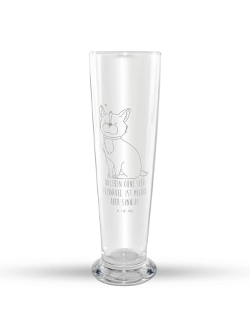 Mr. & Mrs. Panda Weizenglas Hund Glück mit Spruch in Transparent