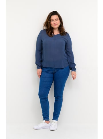 KAFFE curve Langarm-Bluse KCami in Vintage Indigo