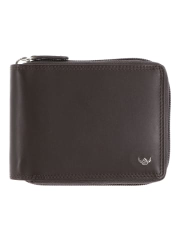 Golden Head Polo Geldbörse RFID Schutz Leder 12.5 cm dunkelbraun