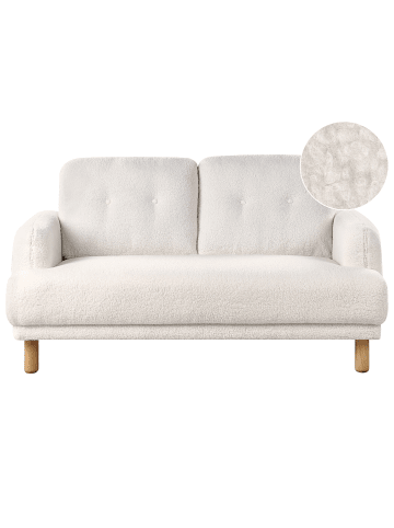 Beliani 2-Sitzer Sofa TUVE in Weiß/Braun - (W) 149 x (H) 85 x (L) 90 cm
