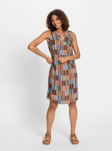 WITT WEIDEN Kleid in khaki-rotbraun-gemustert