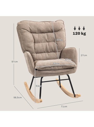 HOMCOM Schaukelstuhl-71L x 98,5B x 97H cm-Braun