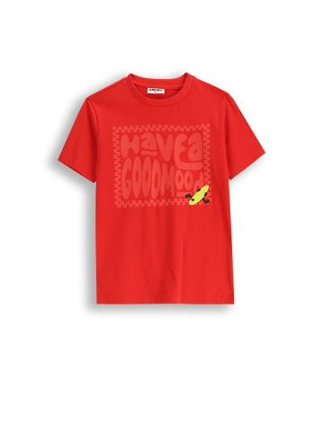 MOKIDA Baumwoll-T-Shirt mit kurzen Ärmeln in rot