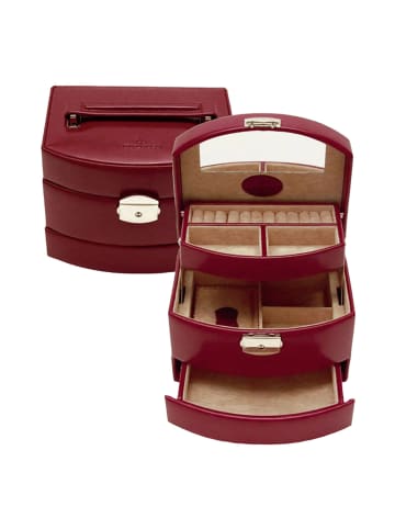 Windrose Merino Schmuckkasten 17 cm in rot