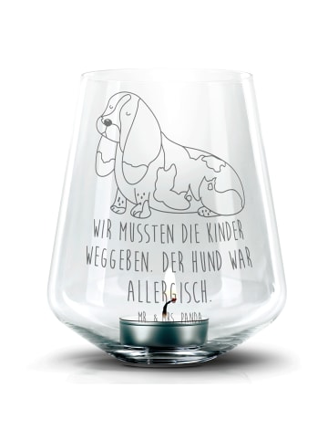 Mr. & Mrs. Panda Laterne Hund Basset Hound mit Spruch in Transparent