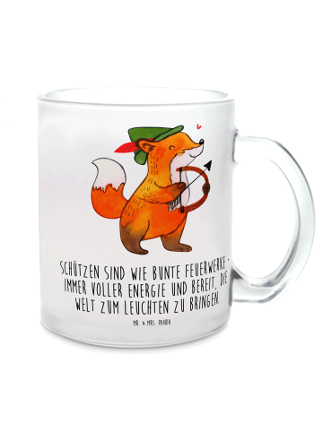 Mr. & Mrs. Panda Tasse Schütze Astrologie mit Spruch in Transparent