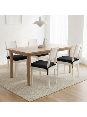 relaxdays 4 x Stuhlkissen in Schwarz - 40 x 40 cm