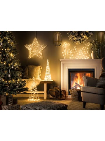Beliani LED Deko SAIJA in Silber - (W) 85 x (H) 46 x (L) 11 cm