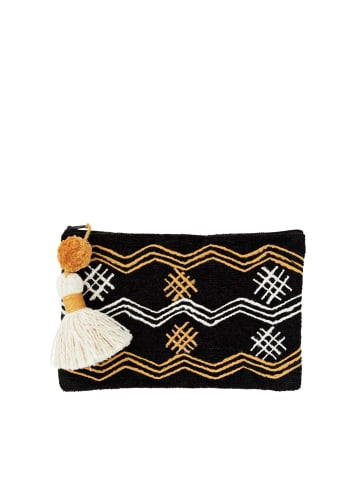 Madam Stoltz Clutch Chenille in Schwarz | Weiß | Braun