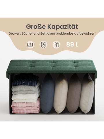 SONGMICS Sitzbank Minota in Grün - (B)76 x (H)38 x (T)38 cm
