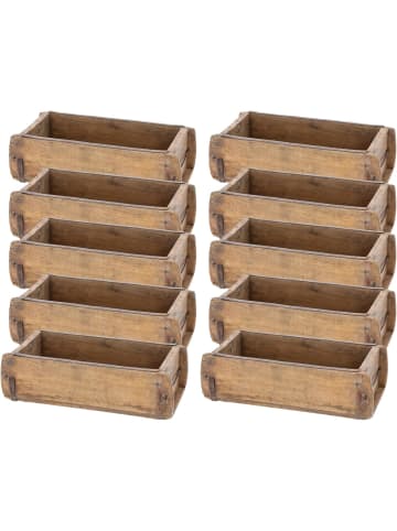 Novaliv Novaliv 10x Holzkiste Vintage 30 x 15 x 10 cm Alte Ziegelform Holz EIN in Braun
