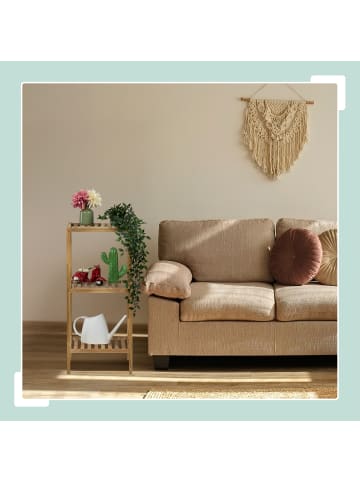 relaxdays Badregal in Natur - (B)35,5 x (H)80 x (T)35,5 cm