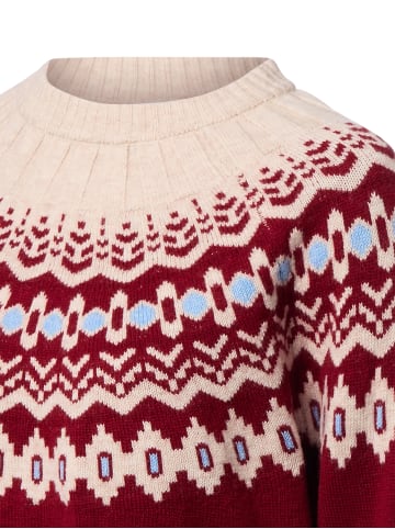 Marie Lund Strickpullover in bordeaux beige - 0003