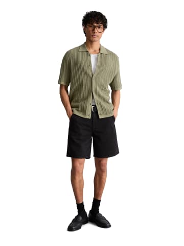 Marc O'Polo DENIM DfC Kurzarm-Strickjacke im Polostil regular in Chalky Sage
