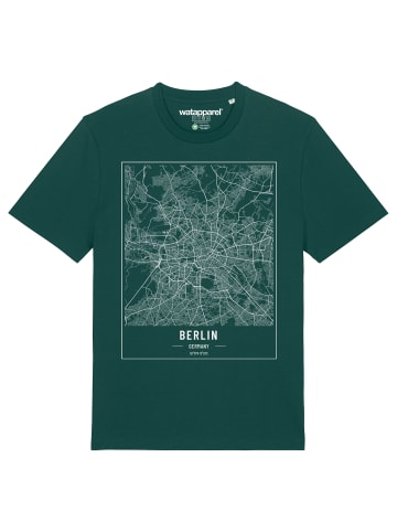 wat? Apparel T-Shirt City maps Berlin Landkarte in Dunkelgrün
