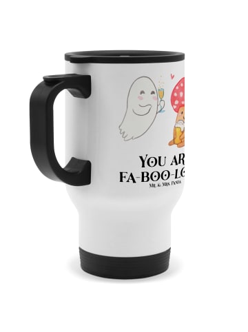 Mr. & Mrs. Panda Kaffeebecher Halloween Zauber mit Spruch in Weiß
