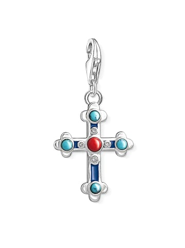 Thomas Sabo Charm "Ethno Kreuz bunt" in Silber