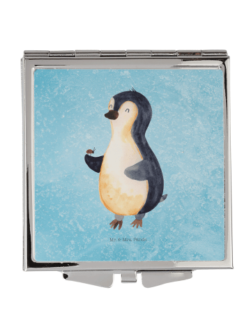 Mr. & Mrs. Panda Handtaschenspiegel quadratisch Pinguin Marienkä... in Eisblau